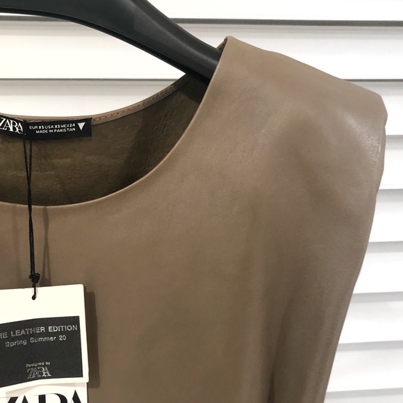 BNWT Zara Real Leather Dress size XS - Picture 3 of 5